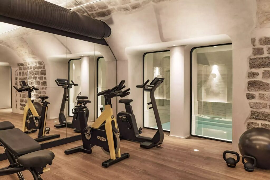 Salle de fitness au Spa des Prés