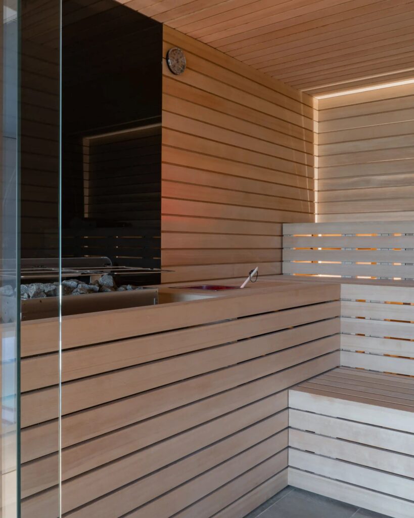Sauna au Spa le Refuge de Margot